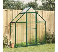 BONNIE® Serre de jardin - Panneaux en polycarbonate - avec cadre de base vert 169x58x195 cm aluminium - Ventilation réglable