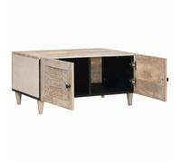 BONNIE®Table basse - Table à café - Grand espace de rangement - Beige 80x50x40 cm ,Bois de manguier massif FR448228
