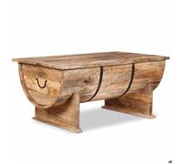 BONNIE®Table basse - Table à café - Grand espace de rangement - ,Bois de manguier massif 88x50x40 cm FR276804