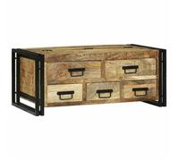 BONNIE®Table basse - Table à café - Grand espace de rangement - Marron 90x50x38 cm ,Bois de manguier brut massif FR814904