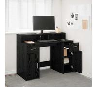 BONNIE®Table Pour Livres/fichiers - Bureau avec porte Chêne noir, 120 x 55 x 91 cm - Bois d'ingénierie &FR185963