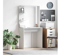 BONNIE®Table Pour Livres/fichiers - Bureau Blanc 78.5 x 37 x 154.5 cm - Bois d'ingénierie &FR576057