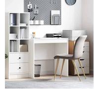 BONNIE®Table Pour Livres/fichiers - Bureau Blanc 80 x 50 x 76 cm - Bois d'ingénierie &FR507814