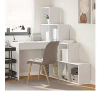 BONNIE®Table Pour Livres/fichiers - Bureau d'angle - Blanc 101.5 x 149.5 x 149.5 cm - Bois d'ingénierie &FR644401