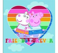 BONNINGHOFF Tableau Peppa Pig Bleu clair -Amis pour la Vie - -Friends Forever - 35 cm x 35 cm Bleu G