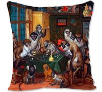 BONNIU Housse Coussin Decorative 40X40 cm Taie Oreiller Velours Zippé Genre Baroques Art Deco - Jan Brueghel Le Jeune - l'Allégorie Satirique BH311