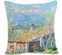 BONNIU Housse Coussin Decorative 40X40 cm Taie Oreiller Velours Zippé Paysage Art Deco - Monet - Maison du Jardinier À Antibes MO157