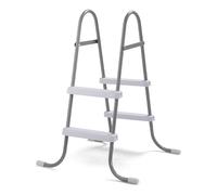 BONNLO Échelle de Piscine 2 Marches Anti-Dérapantes 83 cm Acier, Escalier de Piscine en Métal, Blancs, 80×83×86cm, Adaptée aux Piscines Hors Sol et Creusées, Gris