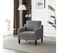 Bonnlo Fauteuil Élégant, Canapé 1 Place Moderne du Milieu du Siècle, Chaise de Lecture Confortable avec Accoudoirs Incurvés, Canapé Rembourré en Chenille, pour Salon, Chambre (1, Gris Clair)