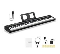 Bonnlo GPP-101 Piano numérique à 88 touches semi-lestées de taille standard avec MIDI Bluetooth, Casque pour les Amateurs de piano, 150 Démo, 1000 Rythmes, 1000 Timbres, noire