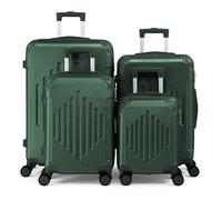 Bonnlo Lot Valise Cabine Rigide 28in+24in+20in+16in en ABS Léger, Serrure à Combinaison, Poignée Télescopique, 4 roulettes Spinner, Coins Renforcés - Valises/Bagage Cabine/Soute (Vert Prune)