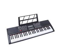 Bonnlo Piano Numérique Clavier 61 Touches avec Support et Banc, Haut-Parleurs Intégrés, Casque, Microphone, Repose-Partition, écran LED, 3 Modes pour Débutants (Noir, piano)
