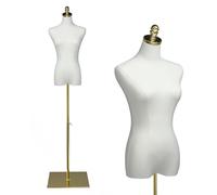 Bonnlo Robe Femme pour présentation de vêtements, Corps de Mannequin pour Femme réglable en Hauteur avec Support Stable en métal Finition dorée (Beige, Standard)