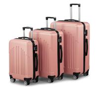 Bonnlo Set de 3 Valises, Valises de Grande Taille, 52cm+63cm+75cm, pour Voyage, Déplacement, Rentrée, Déménagement, Valise Cabine, Valise Soute (Or Rose)