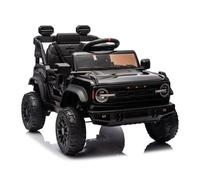 Bonnlo Voiture électrique Enfants 1 Place à Double Motorisation 25 W x 2 (12 V 4,5 Ah), avec Télécommande 2,4 GHz, Noir