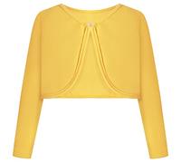 BONNY BILLY Gilet Fille Manches Longues Tricot Court Boléro Cardigan Enfant Fille 10-11 Ans Jaune