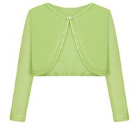 BONNY BILLY Gilet Fille Manches Longues Tricot Court Boléro Cardigan Enfant Fille 10-11 Ans Vert