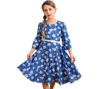 BONNY BILLY Robe Fille Fleurs Rétro Vintage Cérémonie Mariage Princesse avec Ceinture