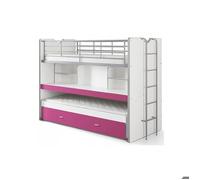 Vipack Lits superposés Bonny Compact 80 2 couchages Fuchsia
