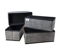 Bonny*D Organiseur de Tiroirs Set de 4 Diviseurs en TNT pour Linge - Séparateurs 28 x 14 x 11 cm - Boîtes d'Armoire Pliables avec Fond et Murs Rigides