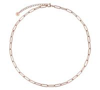 BONNYBIRD® Collier Femme Or Rose Acier Inoxydable Chirurgical Chaine Trombone sans Pendentif Or Plaqué Doré Maillons Résistant à l'eau Bijoux Sans Nickel Ras de Cou Ete