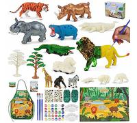 BONNYCO Animaux Jouet Enfant à Peindre, 16 Figurines de Activites Manuelles | Avec Phosphorescence, Autocollants, Bracelet, Tablier. Kit Loisir Creatif, Cadeau Enfant de 3 a 10 Ans, Anniversaire, Noël