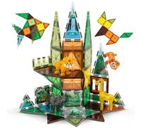 BONNYCO Construction Magnetique Enfant avec Figurines d'animaux 50 Pcs Bloc de Construction Magnétique avec Illustrations, Magnetic Tiles 2D 3D | Jouet Enfant Educatif, Cadeau Garcon et Fille Noel