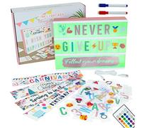 Light Box A4 Rose Or 16 Couleurs avec 400 Lettres et Emojis, 10 Cartes Premium, Télécommande, 2 Marqueurs - BONNYCO | Ç Inclus | Boite Lumineuse Message, Idee Cadeau Femme, Deco Chambre Ado Fille