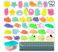 BONNYCO Mochi Squishy Kawaii Pack 40 Cadeau Anniversaire Enfants Invites | Mochi Jouet avec Phosphorescence dans Pochette Surprise. Petits Cadeaux Anniversaire, Assortiment Jouet Pinata, Mini Goodies