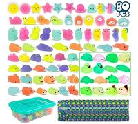 BONNYCO Mochi Squishy Kawaii Pack 80 Cadeau Anniversaire Enfants Invites | Mochi Jouet avec Phosphorescence dans Pochette Surprise. Petits Cadeaux Anniversaire, Assortiment Jouet Pinata, Mini Goodies