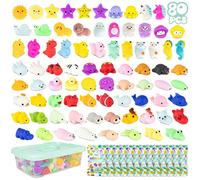 BONNYCO Mochi Squishy Kawaii Pack 80 Cadeau Anniversaire Enfants Invites | Mochi Jouet dans Pochette Surprise. Petits Cadeaux Anniversaire, Assortiment Jouet Pinata, Mini Goodies pour Élèves Mixte