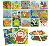 BONNYCO Puzzle en Bois de 4 pièces Pack 16 Idée Cadeau Anniversaire Enfants Invites 1 à 5 Ans. Jouet pour Bébé Fille et Garçon, Jeux Kermesse, Récompense Élèves Fin d'Année École