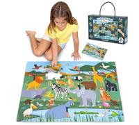 BONNYCO Puzzle Enfant Geant Animaux de la Jungle avec 48 Pièces de Grande Taille. Jigsaw Puzzle XXL 92 x 62 cm pour Cadeau Enfant. Jouet Educatif Garcon et Fille 2-8 Ans