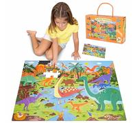 BONNYCO Puzzle Enfant Geant Dinosaures avec 48 Pièces de Grande Taille. Jigsaw Puzzle XXL 92 x 62 cm pour Cadeau Enfant. Jouet Educatif Garcon et Fille 2-8 Ans