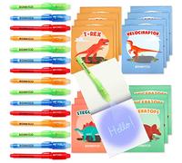 BONNYCO Stylo Encre Invisible et Carnet Cadeau Anniversaire Enfants Invites | Pack de 16 Petits Cadeaux Anniversaire de Dinosaures pour Fille Garcon, Jouet Pinata, Pochette Surprise, Prix d'École Élèves