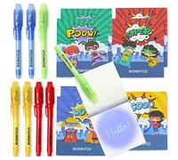 BONNYCO Stylo Encre Invisible et Carnet Cadeau Anniversaire Enfants Invites | Pack de 8 Petits Cadeaux Anniversaire des Super Heros pour Garcon et Fille. Jouet Pinata, Idee Pochette Surprise Élèves
