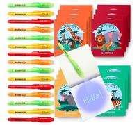 BONNYCO Stylo Encre Invisible et Carnet de Notes Pack 16 Animaux de la Jungle Petits Cadeaux Anniversaire Jungle Garcon Fille, Cadeau Anniversaire Enfants Invités, Jouet Pinata, Pochette Surprise