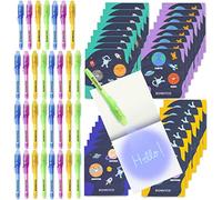 BONNYCO Stylo Encre Invisible et Carnet de Notes, Pack 32 Espace Petits Cadeaux Anniversaire Espace Garcon, Fille. Cadeau Anniversaire Enfants Invités, Jouet Pinata Galaxie. Pochette Surprise Élèves