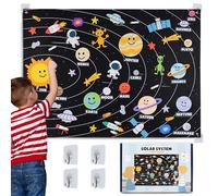BONNYCO Systeme Solaire Enfant avec 61 Figurines en Feutre. Planetes Système Solaire, Jouet Enfant Garcon et Fille. Jouet Montessori Educatif, Cadeau Garcon Espace 3 4 5 6 7 8 Ans Anniversaire Noël