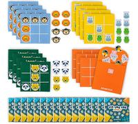 BONNYCO Tic Tac Toe Animaux de la Jungle Cadeau Anniversaire Enfants Invites Pack 16 Mini Jeux Tic Tac Toe Cadeaux Anniversaire Invités Enfant, Petit Jouet Pinata, Pochette Surprise Élèves Goodies