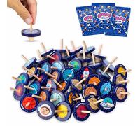 BONNYCO Toupie Enfant Pack 40 Espace Cadeau Anniversaire Enfants Invites. Toupie Bois, Cadeaux Anniversaire Invités. Petit Jouet Pinata Mixte, Pochette Surprise, Mini Jouet. Lot Goodies Assortiment