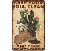 Bonoff Affiche décorative vintage avec inscription « Keep Your Soul Clean And Your Boots Dirty » - 20,3 x 30,5 cm