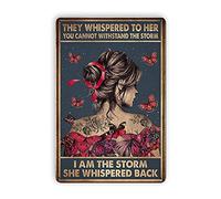 Bonoff Affiche vintage « They Whispered To Her You Cannot Withstand The Storm » - Décoration murale en métal - 20,3 x 30,5 cm