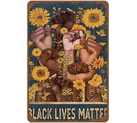 Bonoff Black Lives Matter Poster anti-raciste Poster de protestation de la justice sociale Black Pride Black Pride Black History Month - Affiche en métal - Affiche murale amusante - Grotte - 20,3 x