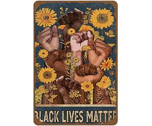 Bonoff Black Lives Matter Poster anti-raciste Poster de protestation de la justice sociale Black Pride Black Pride Black History Month - Affiche en métal - Affiche murale amusante - Grotte - 20,3 x