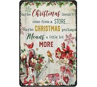Bonoff Christmas Maybe Christmas Doesn't Come from a Store Cardinal Cadeau Fleurs Affiche Vintage Métal Plaque Rétro Garage Cave Man Cave Décoration Murale Old Auto Shop Affiche Plaque de Station