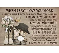 Bonoff Country Living Affiche vintage en métal avec inscription « When I Say I Love You More » - Décoration murale - 14 x 20,3 cm