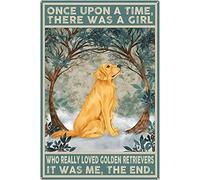 Bonoff Golden Retriever Plaque en étain 20,3 x 30,5 cm Décoration murale