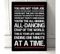 Bonoff Panneau en métal avec citation inspirante « Fight Club You Are Not Your Job » - 20,3 x 30,5 cm