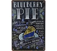 Bonoff Plaque en étain alimentaire - Blueberry Pie rétro en aluminium pour décoration d'intérieur - Poster décoratif - Affiche murale décorative en métal - 20,3 x 30,5 cm